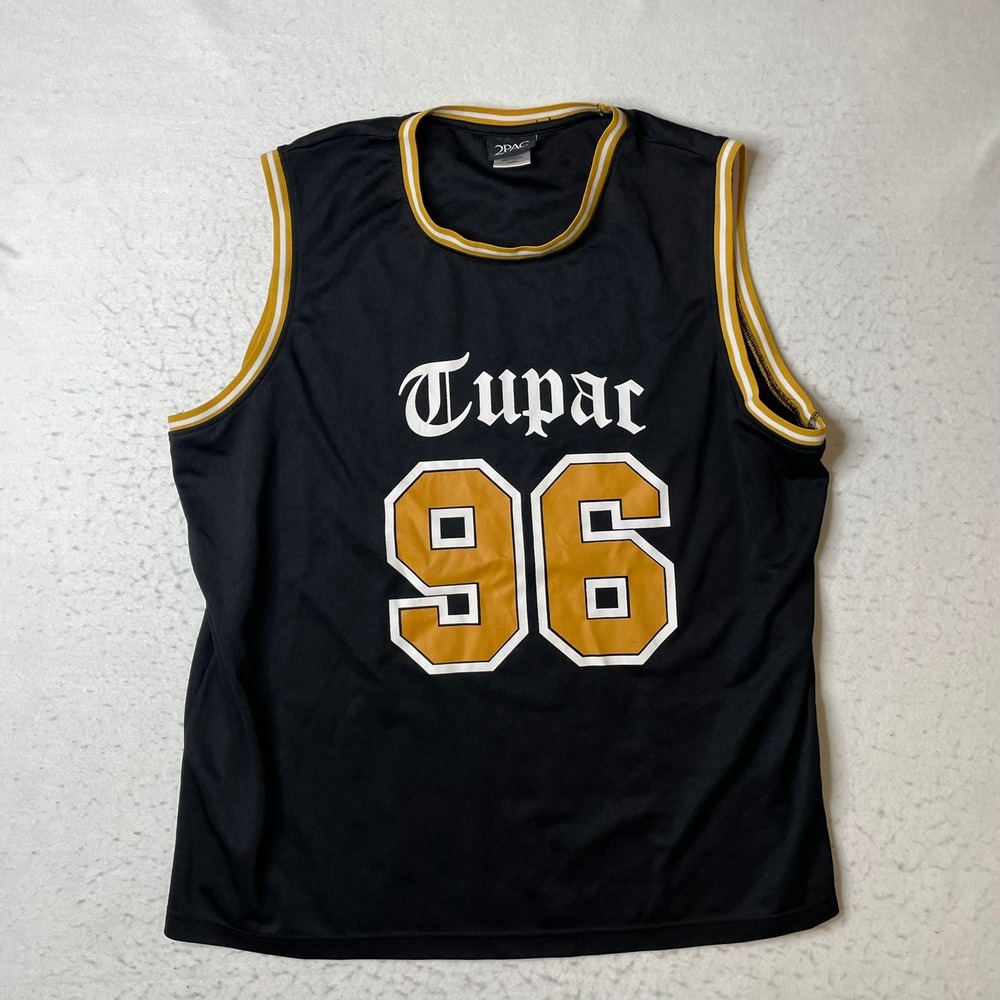 2Pac Basketball‎ Jersey Mens XL Black Tupac 96 Amaru Entertainment Hip Hop Rap